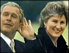 Karen Hughes with President George W. Bush