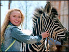 Hayden Panettiere and Stripes (voiced by Frankie Muniz) in 'Racing Stripes' 